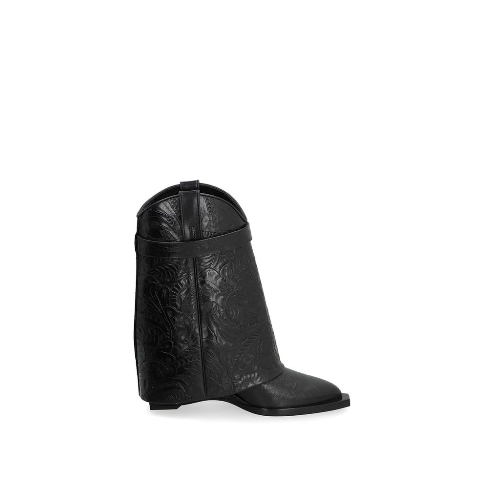 Black Calfskin Ankle Boots - Élégance Sélective