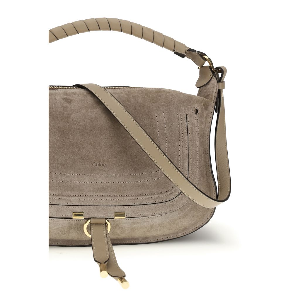 Beige Calf Leather Bos Taurus Shoulder Bag - Élégance Sélective