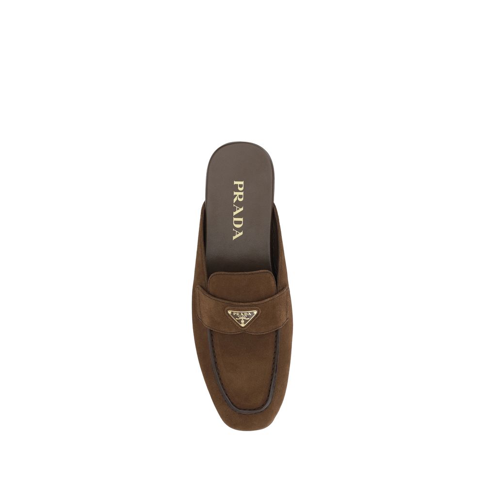 Brown Calf Leather Bos Taurus Mules - Élégance Sélective
