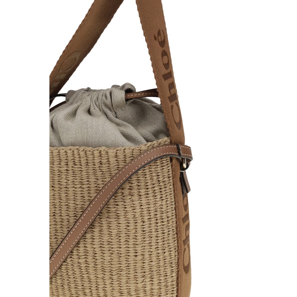 Beige Raffia Backet Bag - Élégance Sélective