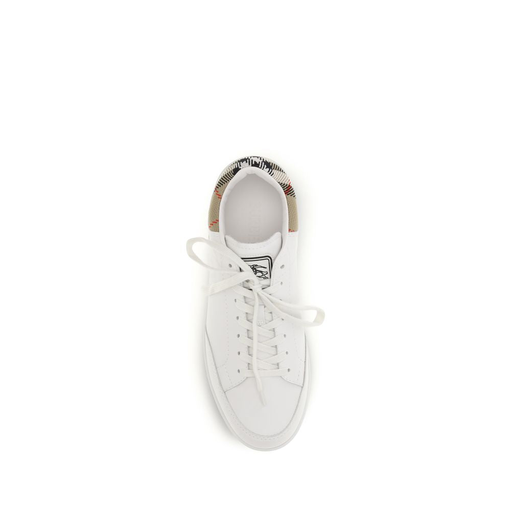 White Calf Leather Bos Taurus Low Top Sneakers - Élégance Sélective