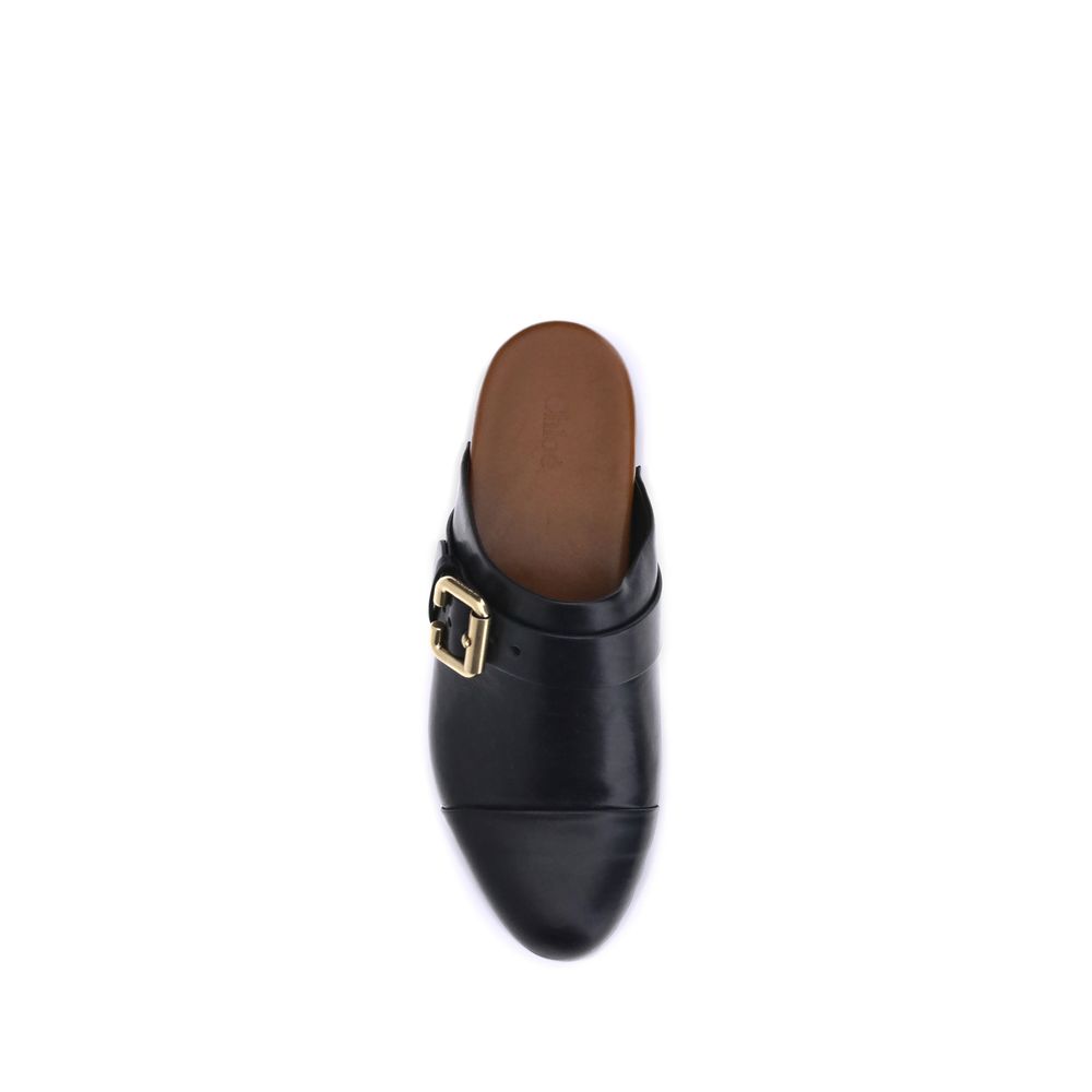 Black Calf Leather Bos Taurus Clogs - Élégance Sélective