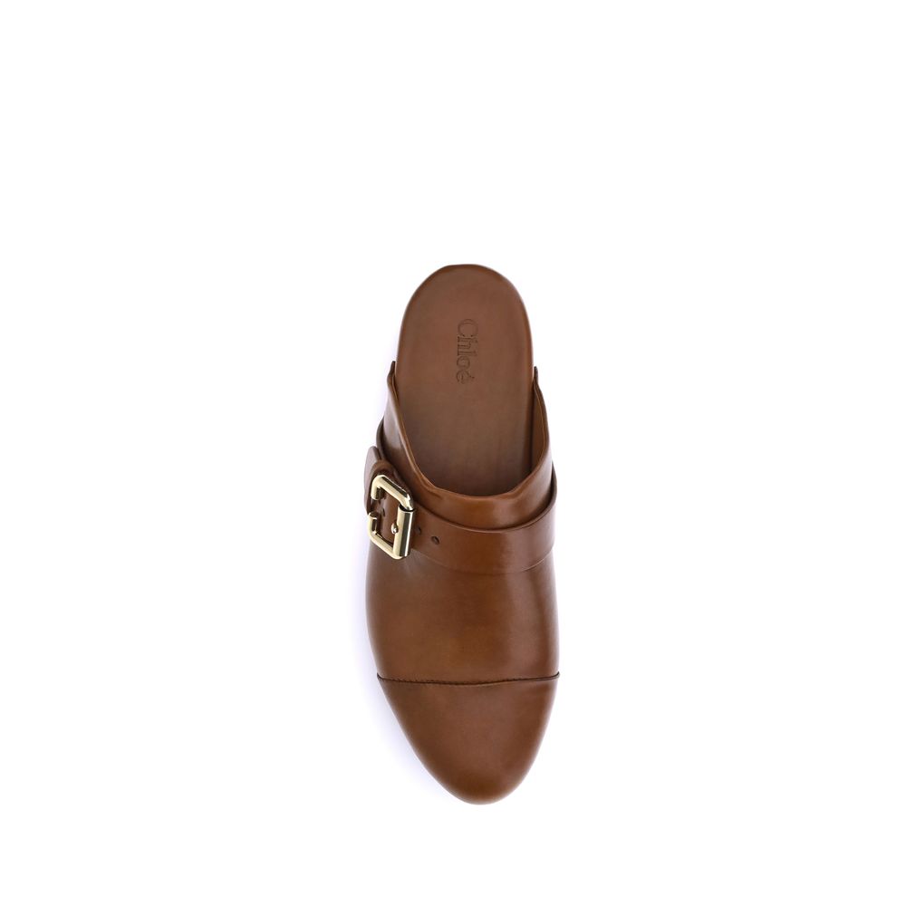 Brown Calf Leather Bos Taurus Clogs - Élégance Sélective