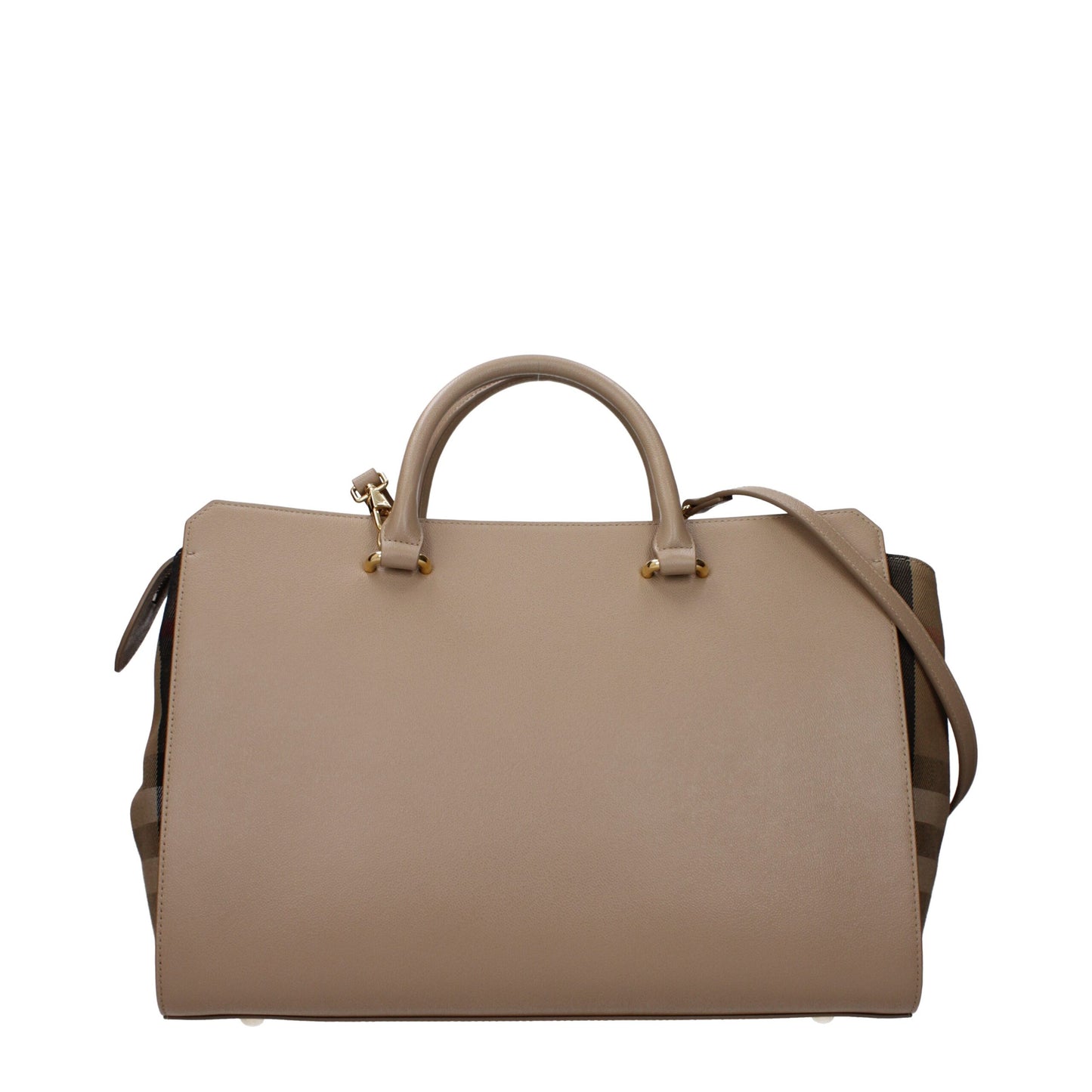 Beige Leather Handbag - Élégance Sélective