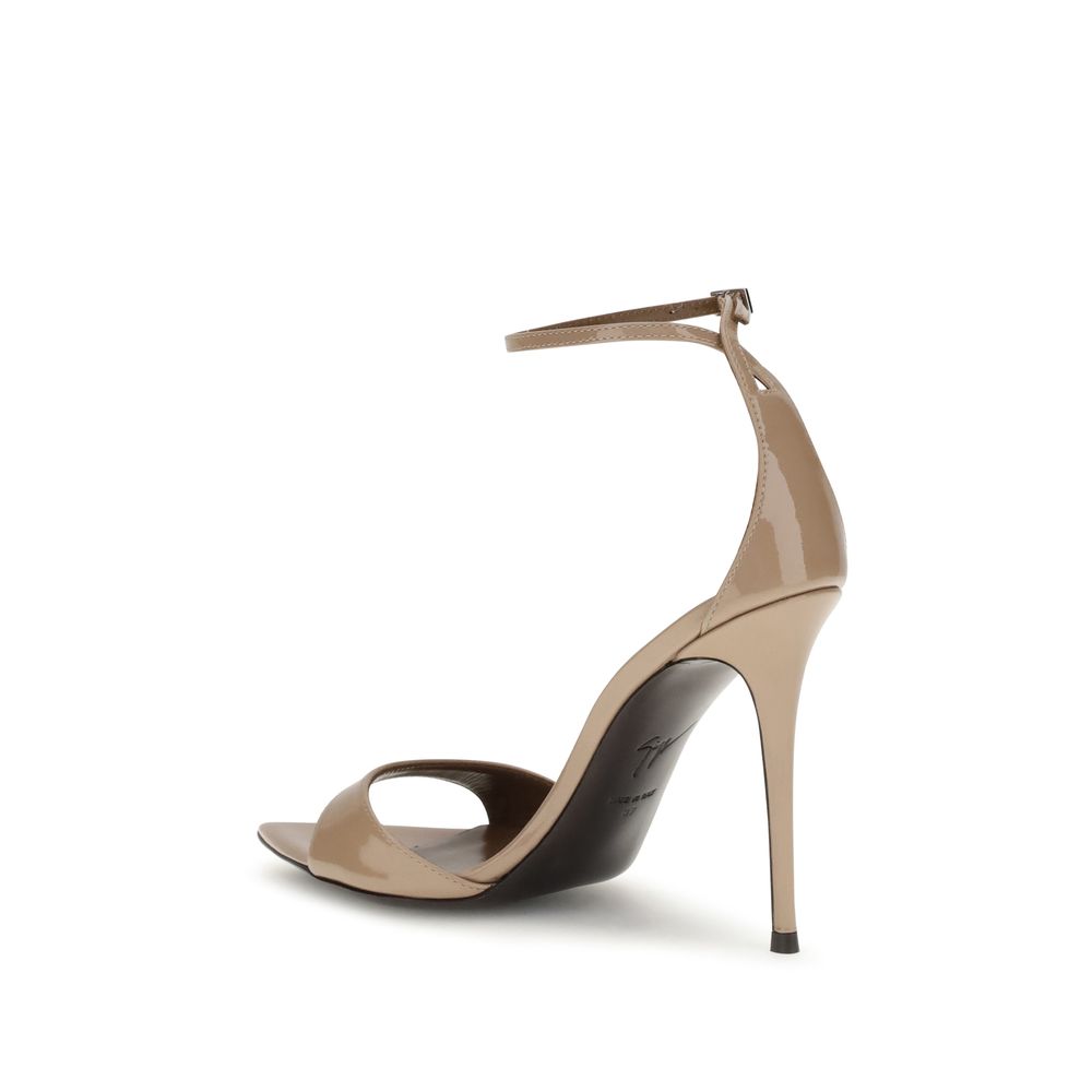 Beige Leather Stiletto Heel Sandals - Élégance Sélective