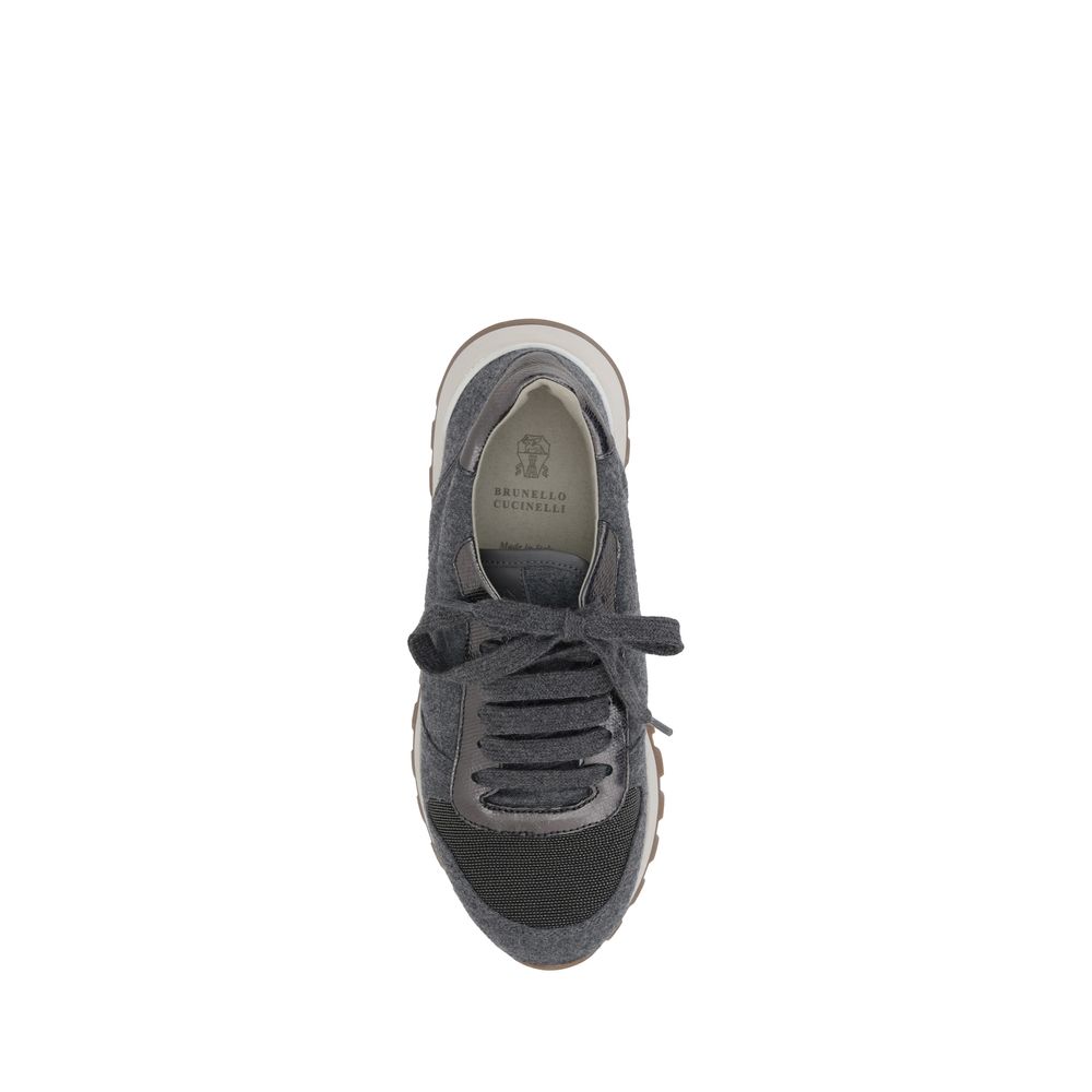 Gray Fleece Wool Sneakers