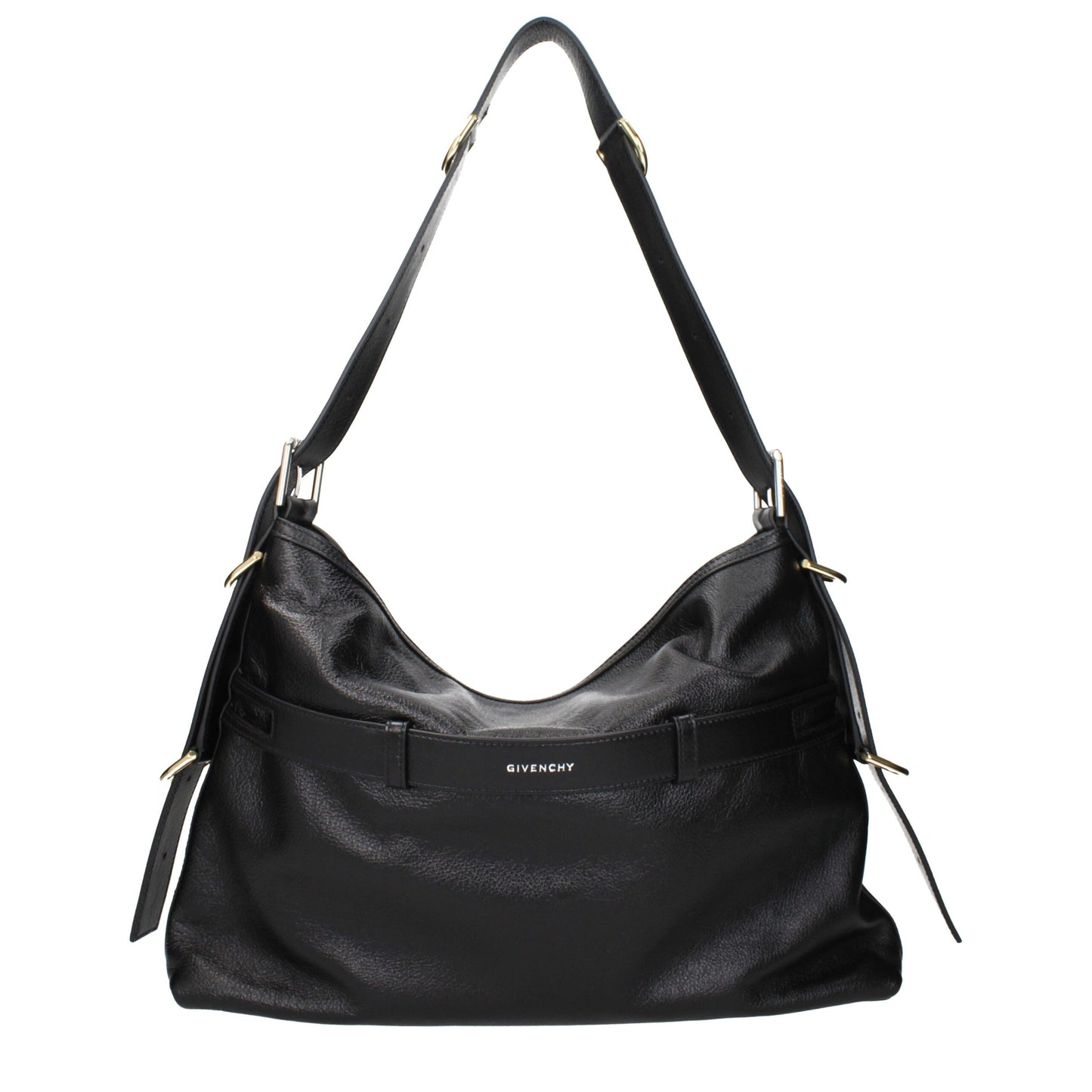 Black Leather Shoulder Bag - Élégance Sélective
