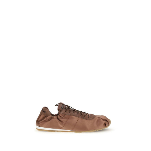 Brown Viscose Low Top Sneakers - Élégance Sélective