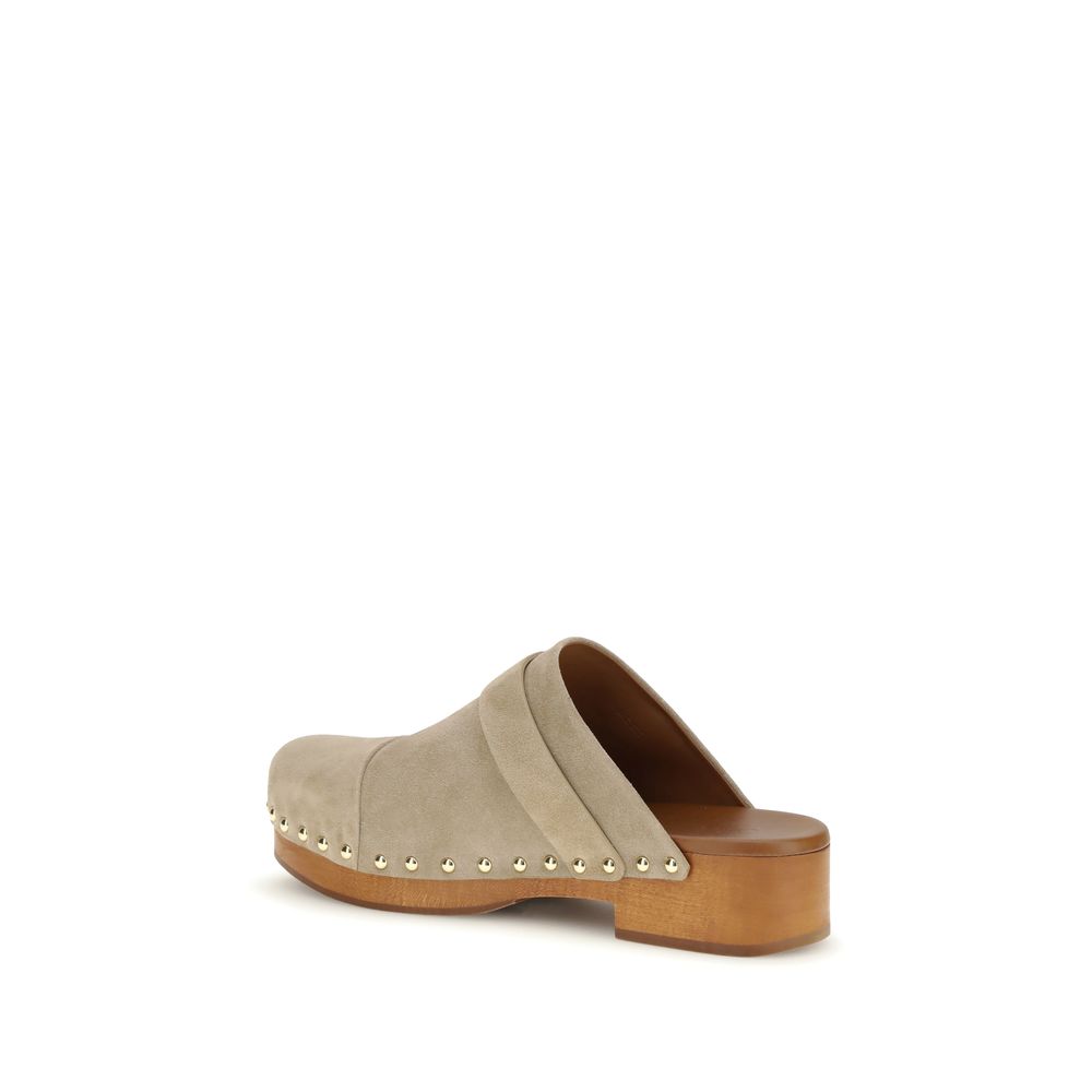 Beige Calf Leather Bos Taurus Clogs - Élégance Sélective
