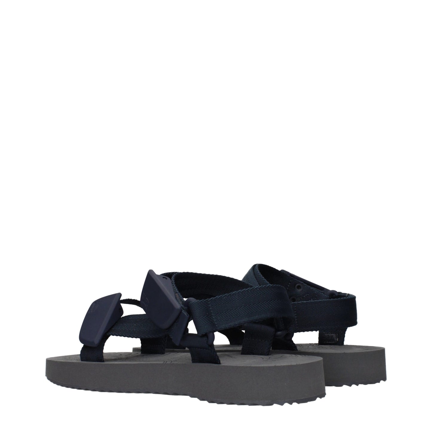 Blue Fabric Flat Sandals