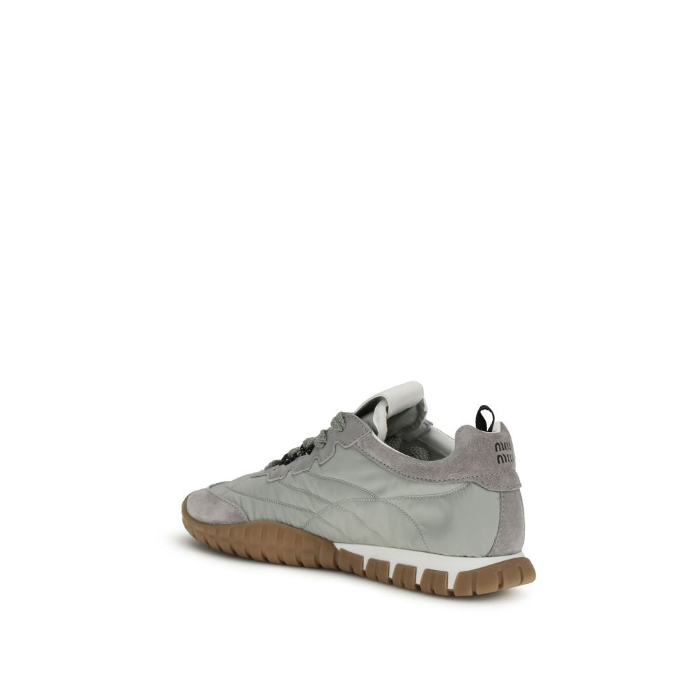 Gray Recycled Polyamide Athletic Sneakers