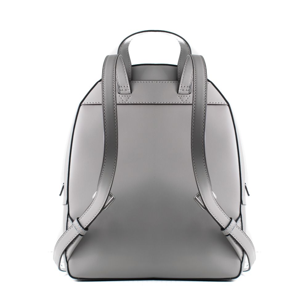 Gray Leather Backpack