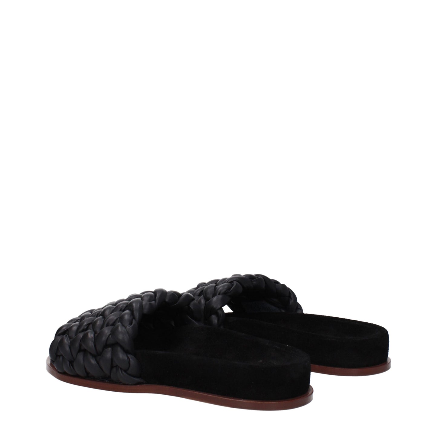 Black Leather Slippers