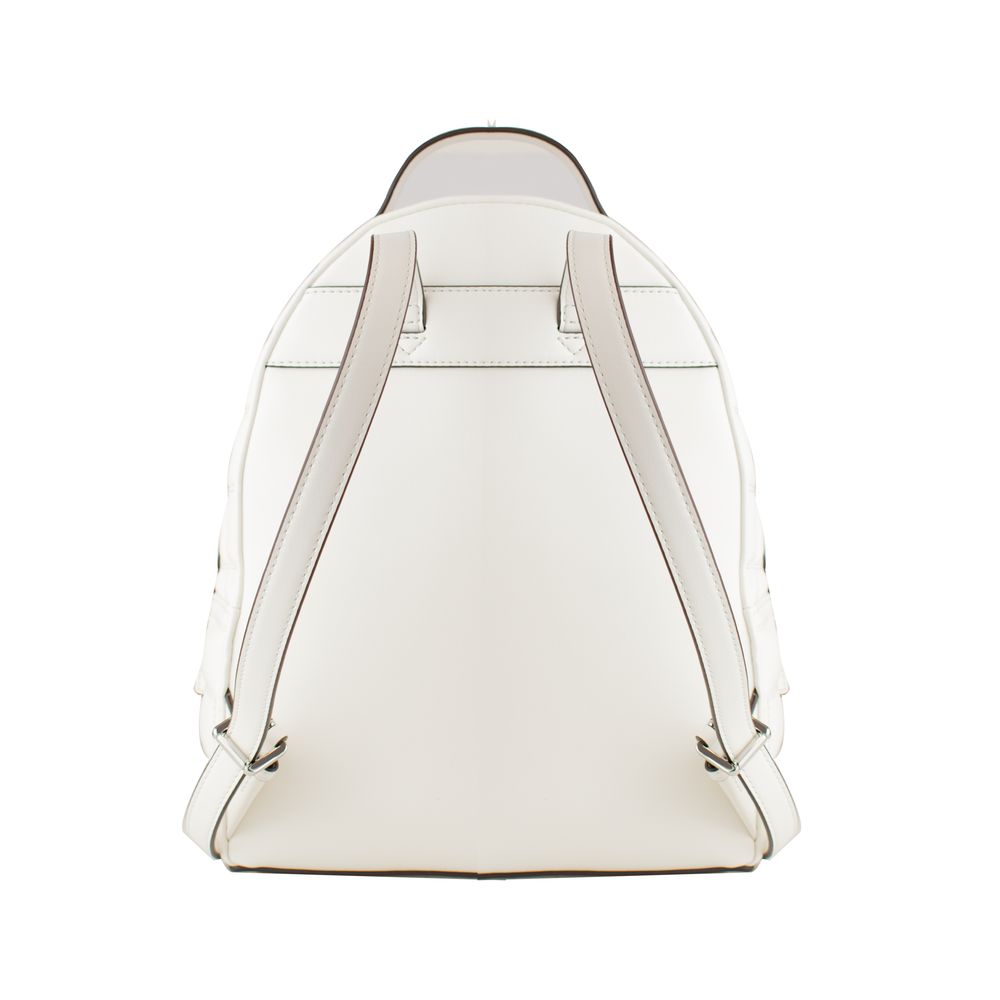 White Artificial Leather Backpack