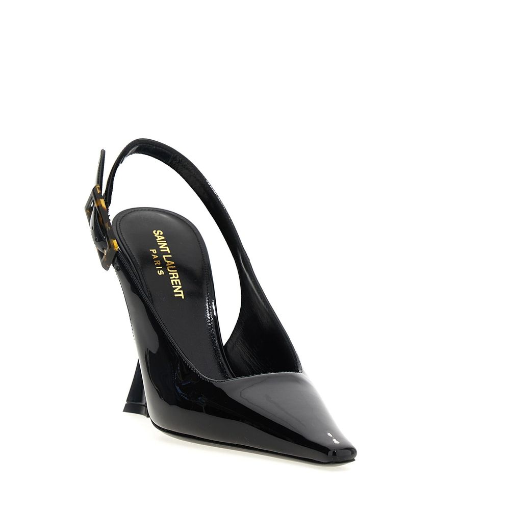 Black Calfskin Platform Pumps