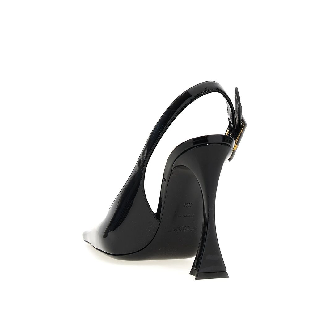 Black Calfskin Platform Pumps