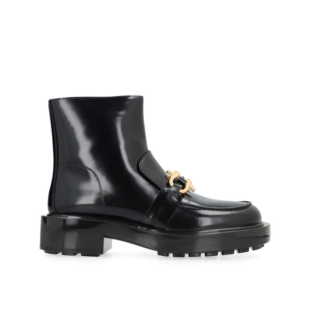 Black Calfskin Ankle Boots