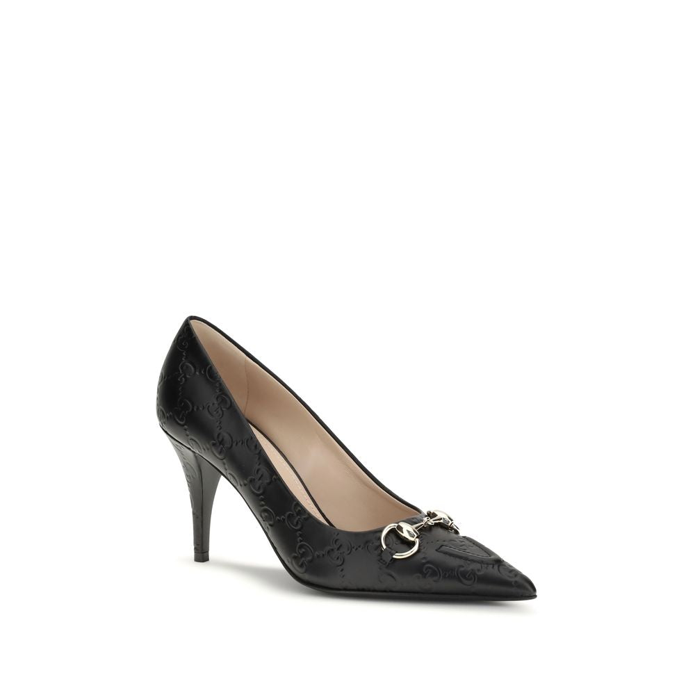 Black Calf Leather Bos Taurus Mid Heel Pumps