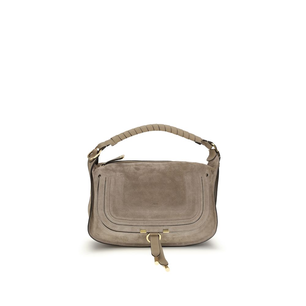 Beige Calf Leather Bos Taurus Shoulder Bag - Élégance Sélective