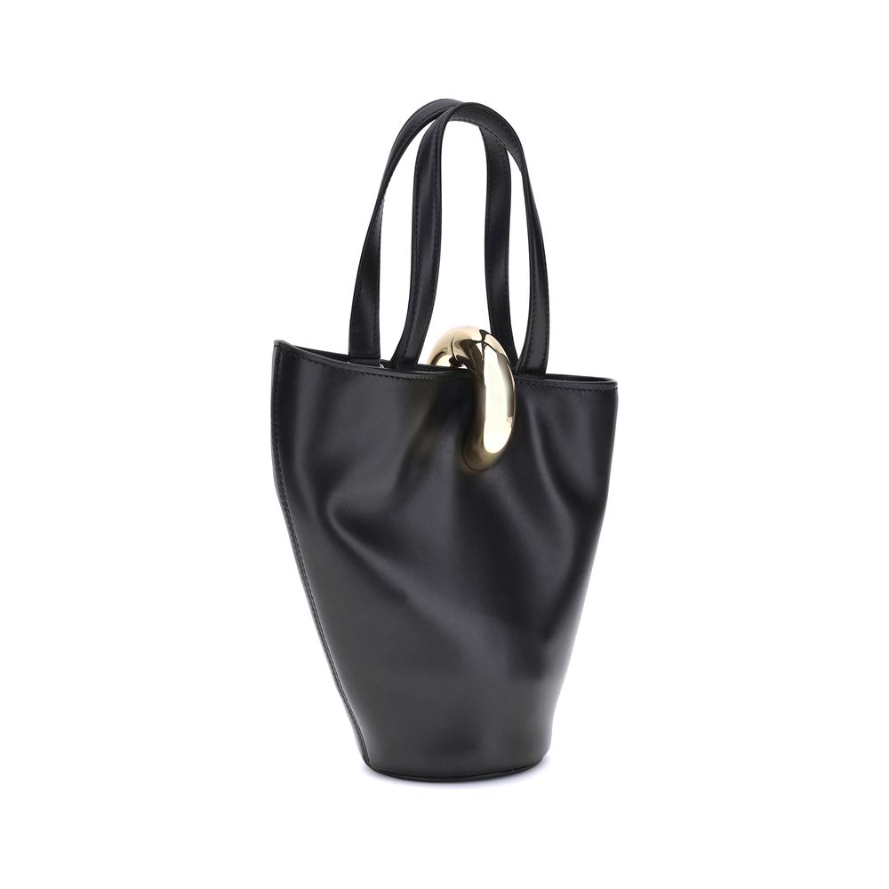 Black Calf Leather Bos Taurus Shoulder Bag - Élégance Sélective