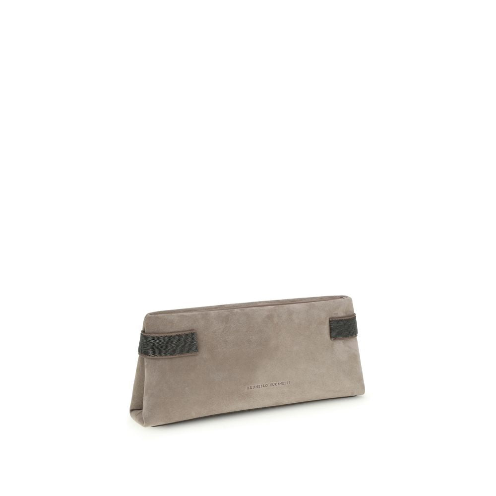Gray Calf Leather Bos Taurus Clutch Bag