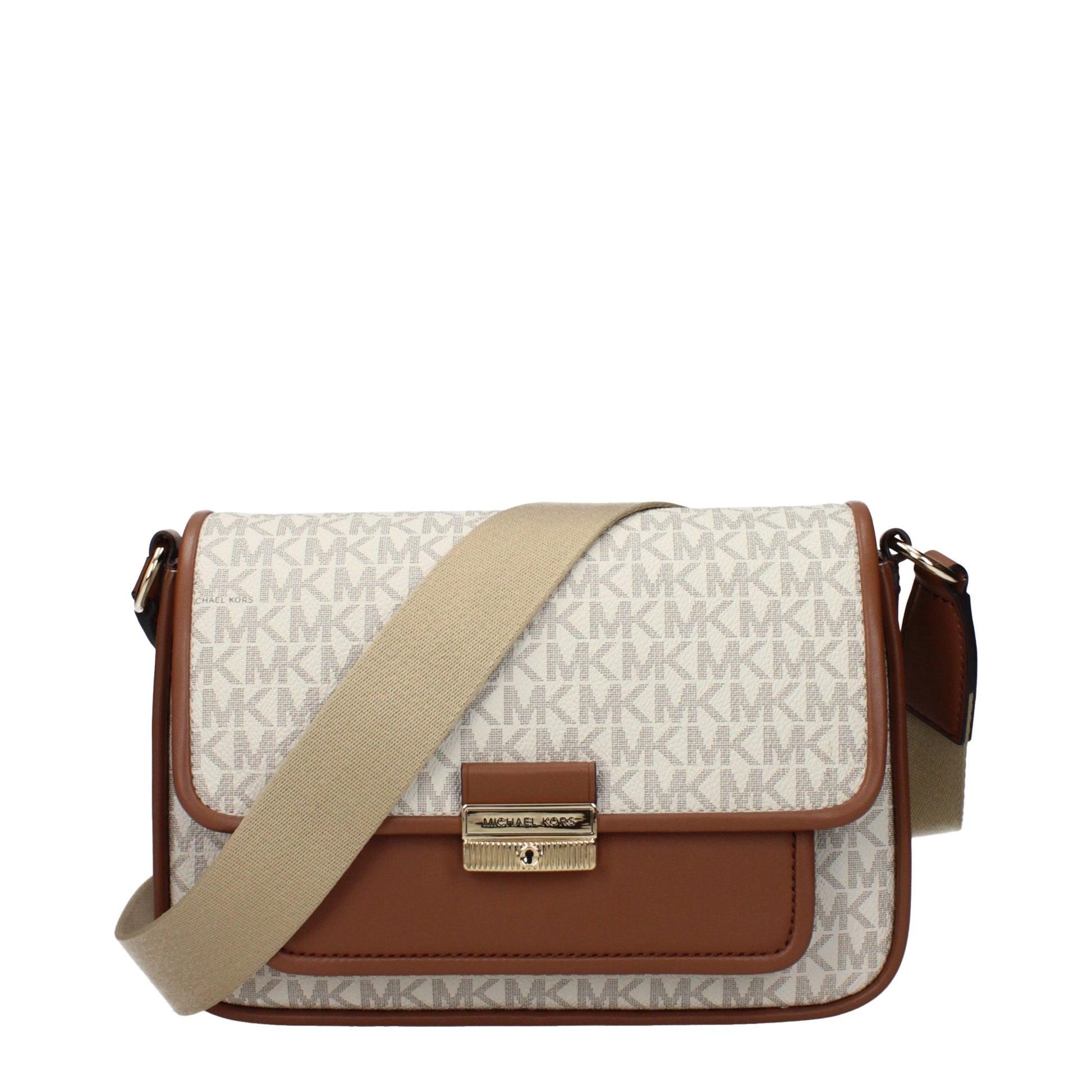 Beige Fabric Crossbody Bag - Élégance Sélective