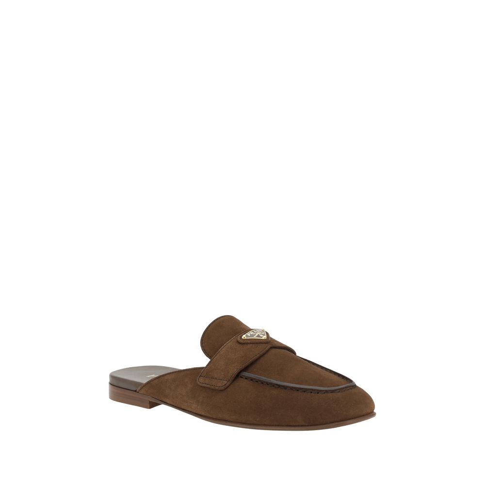 Brown Calf Leather Bos Taurus Mules - Élégance Sélective
