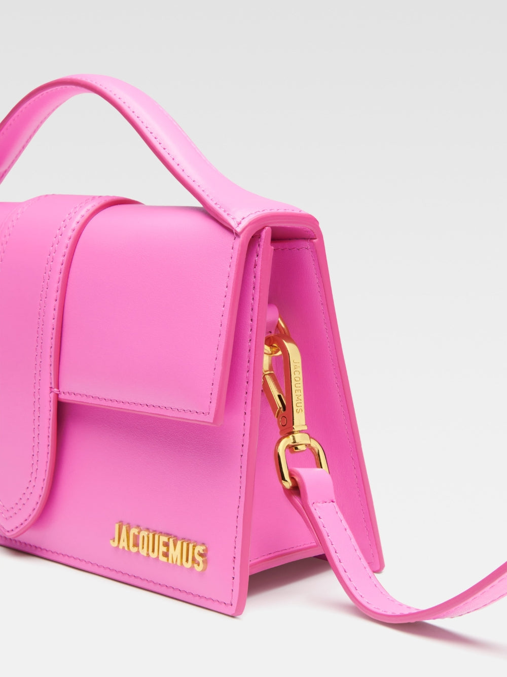 Neon Pink Leather Le Grand Bambino Handbag