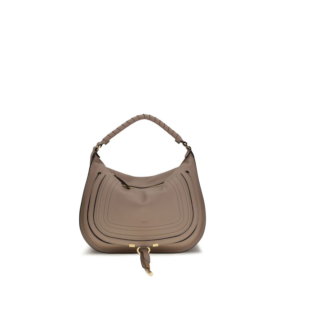Beige Calf Leather Bos Taurus Shoulder Bag - Élégance Sélective