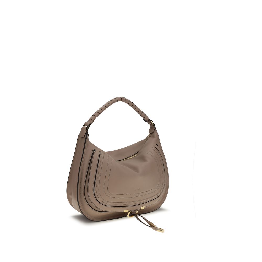 Beige Calf Leather Bos Taurus Shoulder Bag - Élégance Sélective