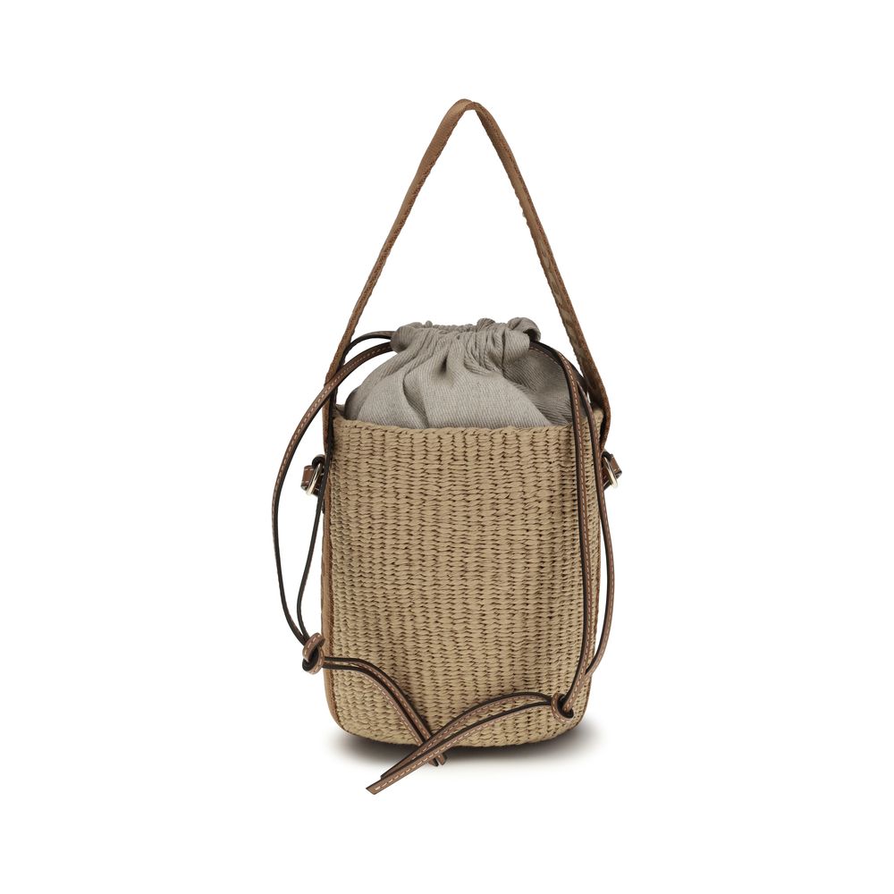 Beige Raffia Backet Bag - Élégance Sélective