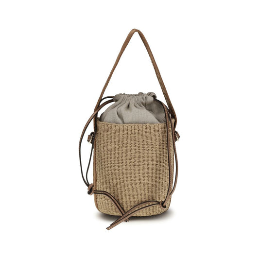 Beige Raffia Backet Bag - Élégance Sélective