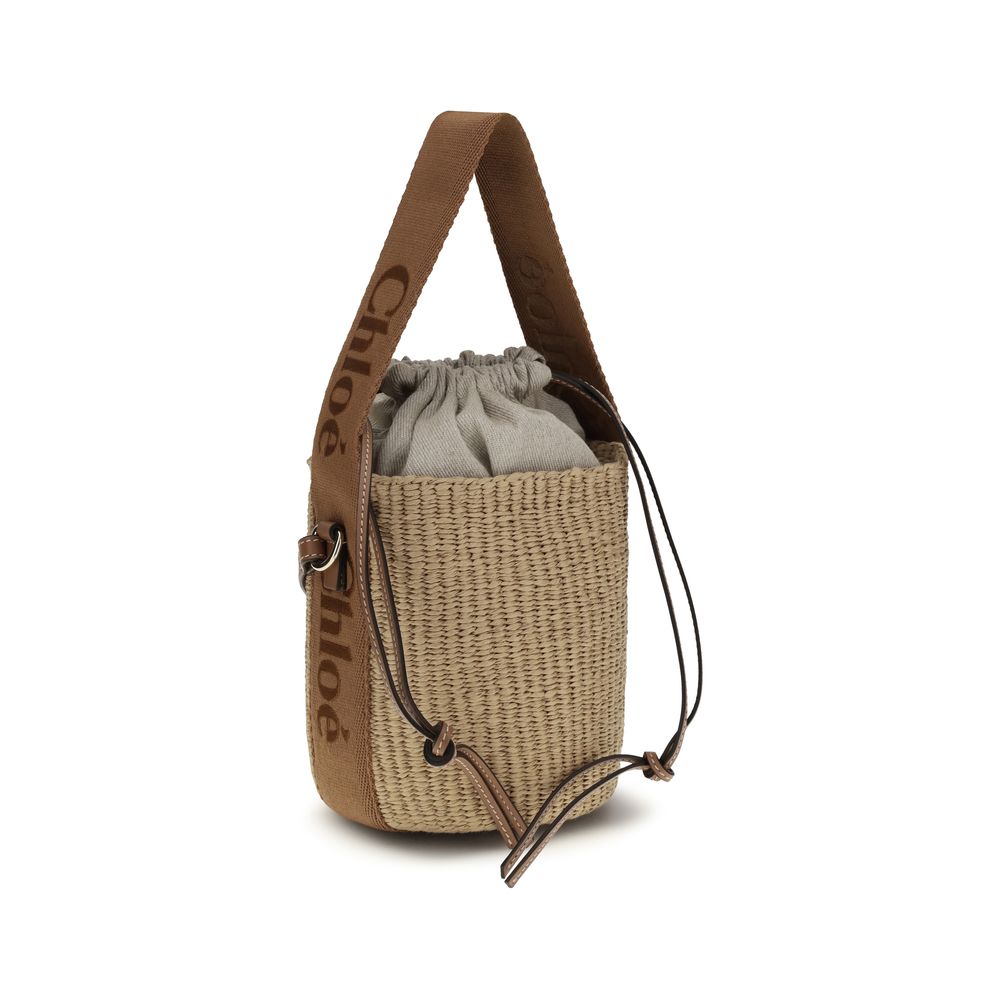 Beige Raffia Backet Bag - Élégance Sélective