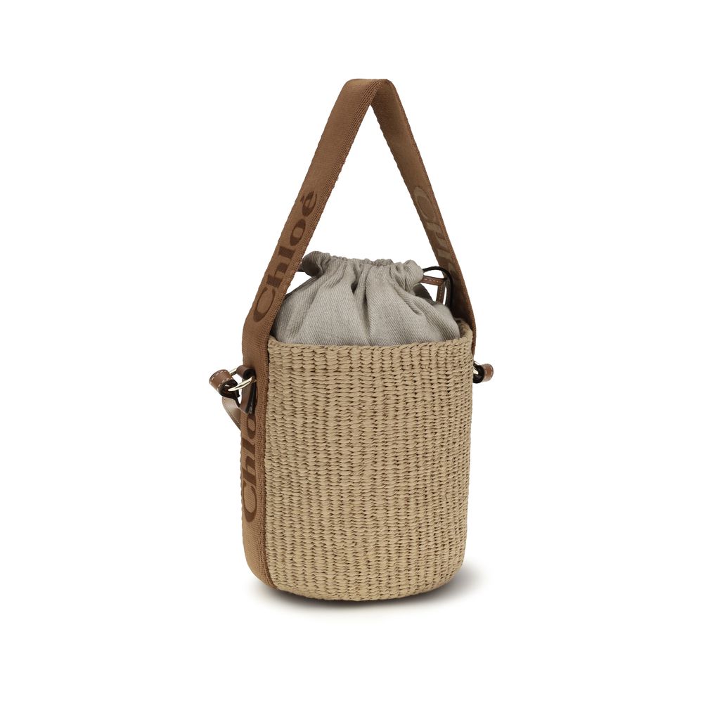 Beige Raffia Backet Bag - Élégance Sélective
