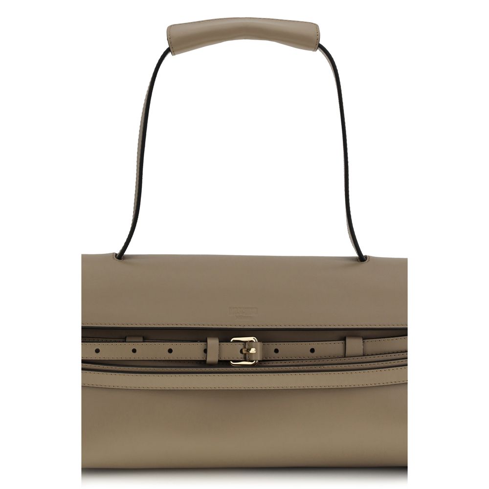 Beige Calf Leather Bos Taurus Shoulder Bag