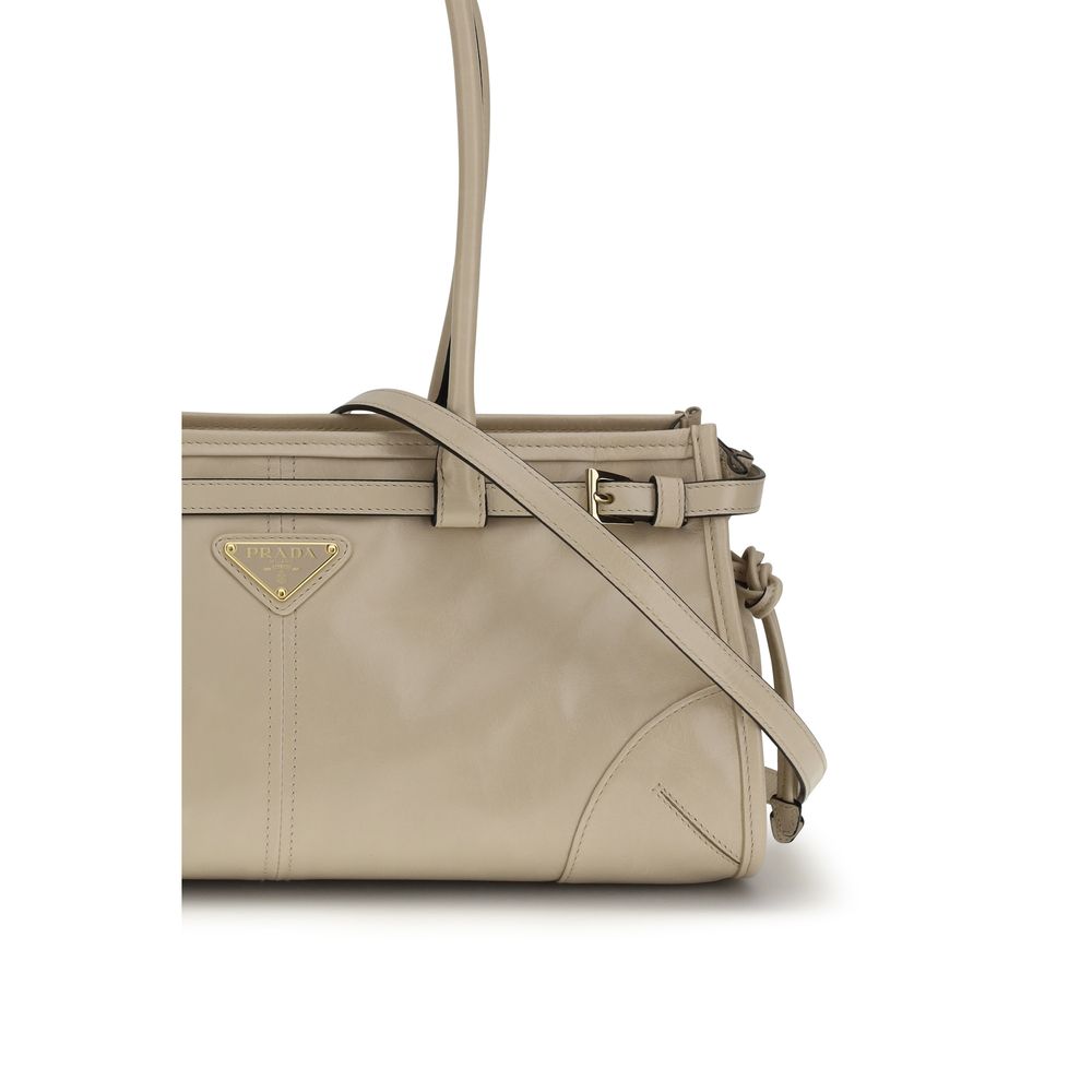 Beige Calf Leather Bos Taurus Shoulder Bag - Élégance Sélective