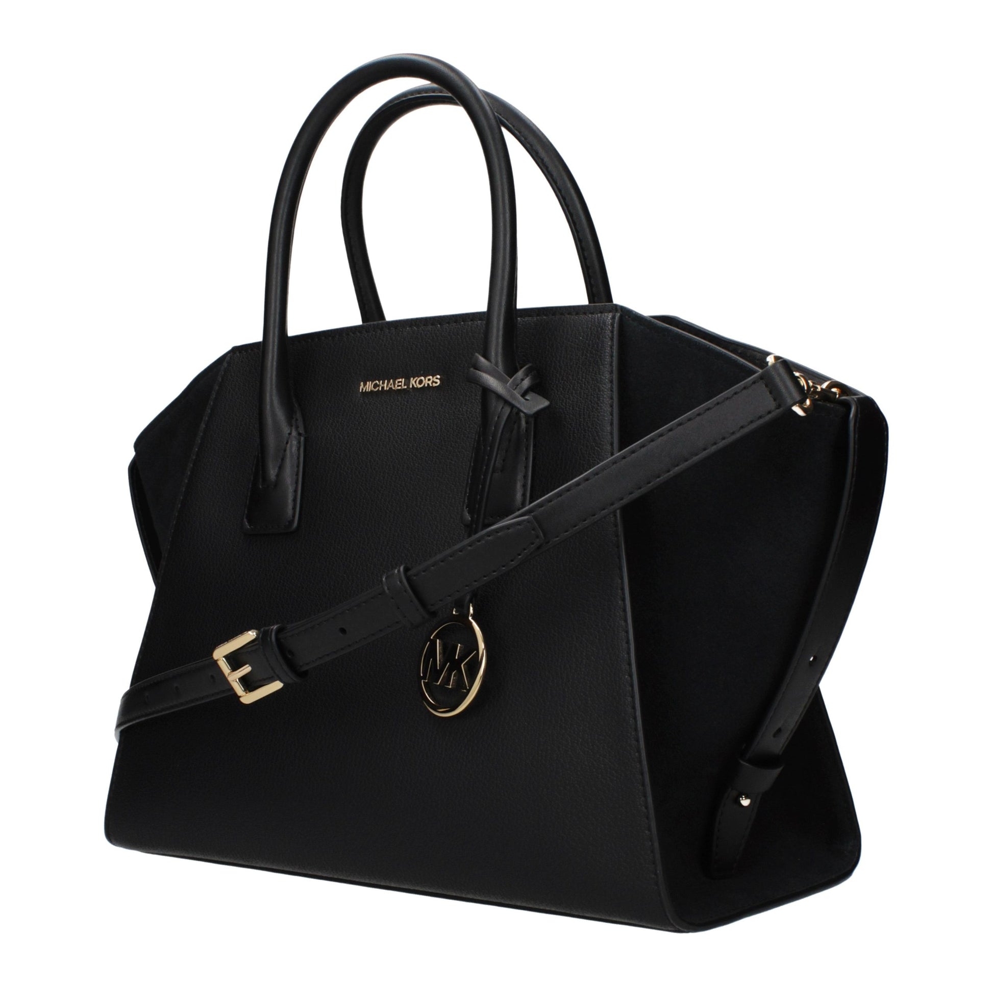 Black Leather Handbag - Élégance Sélective