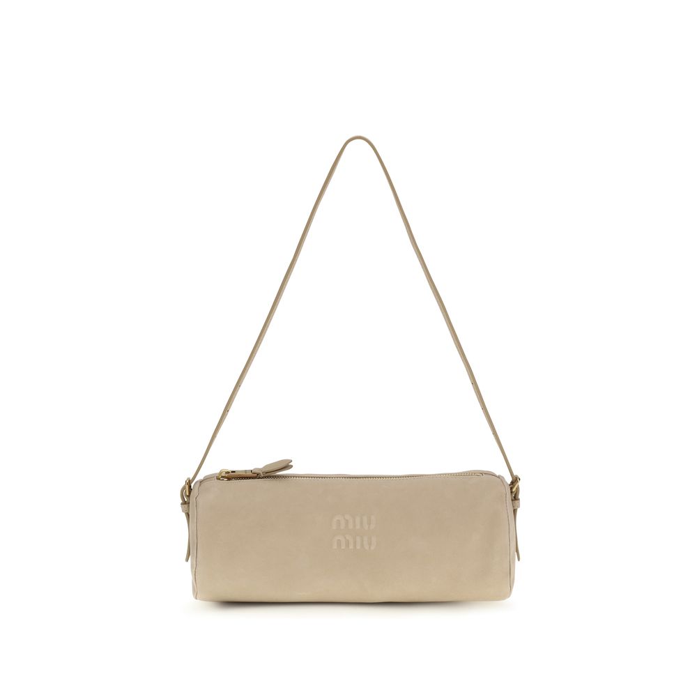 Beige Calf Leather Bos Taurus Shoulder Bag - Élégance Sélective