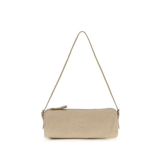 Beige Calf Leather Bos Taurus Shoulder Bag - Élégance Sélective
