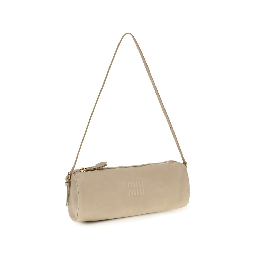 Beige Calf Leather Bos Taurus Shoulder Bag - Élégance Sélective