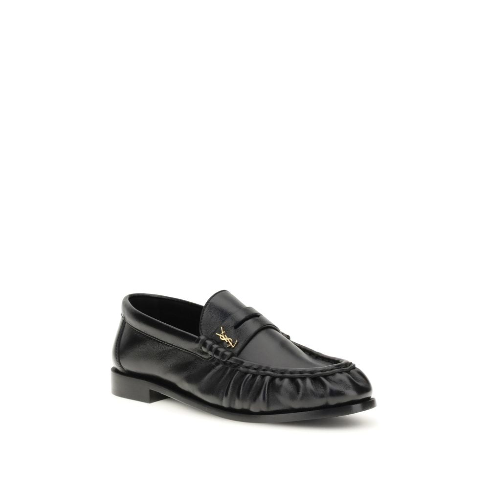Black Lamb Ovis Aries Aries Slip-On Loafers - Élégance Sélective