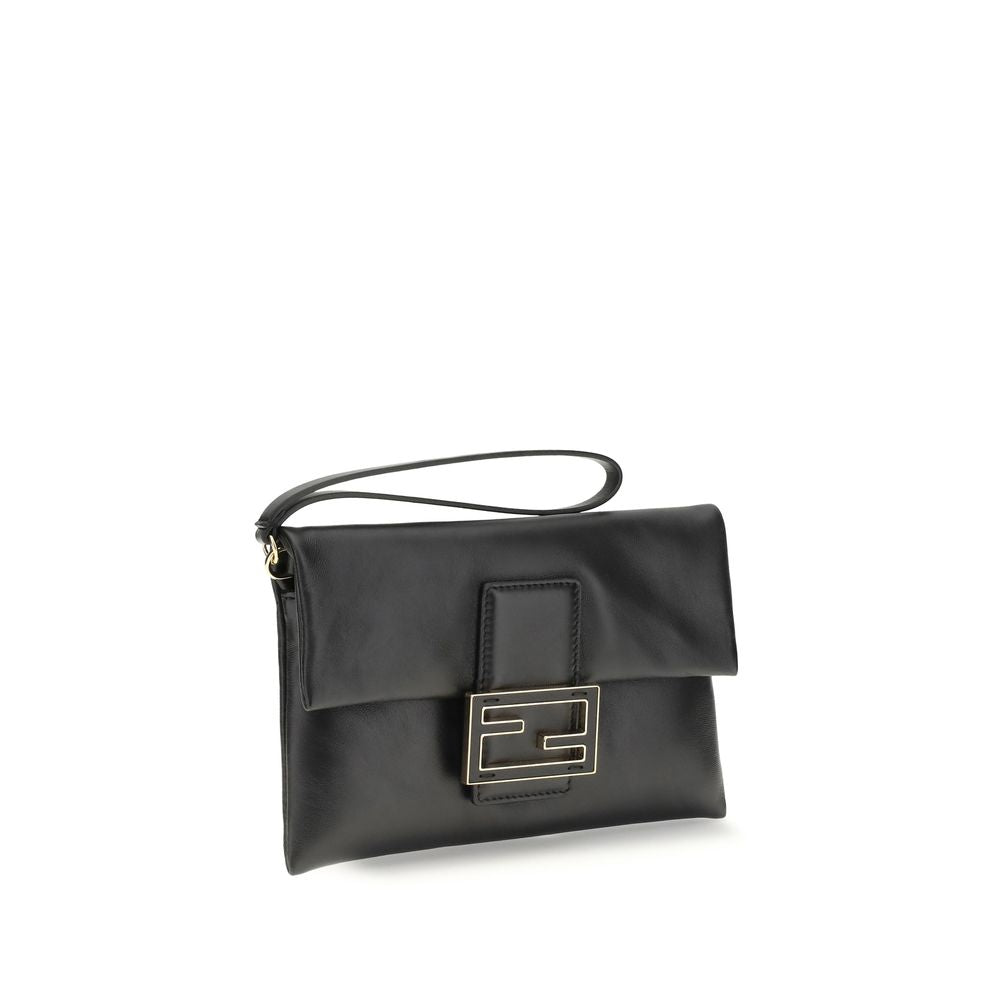 Black Calf Leather Bos Taurus Clutch Bag - Élégance Sélective