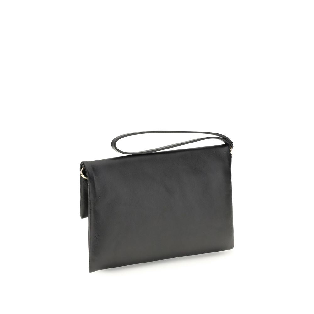 Black Calf Leather Bos Taurus Clutch Bag - Élégance Sélective