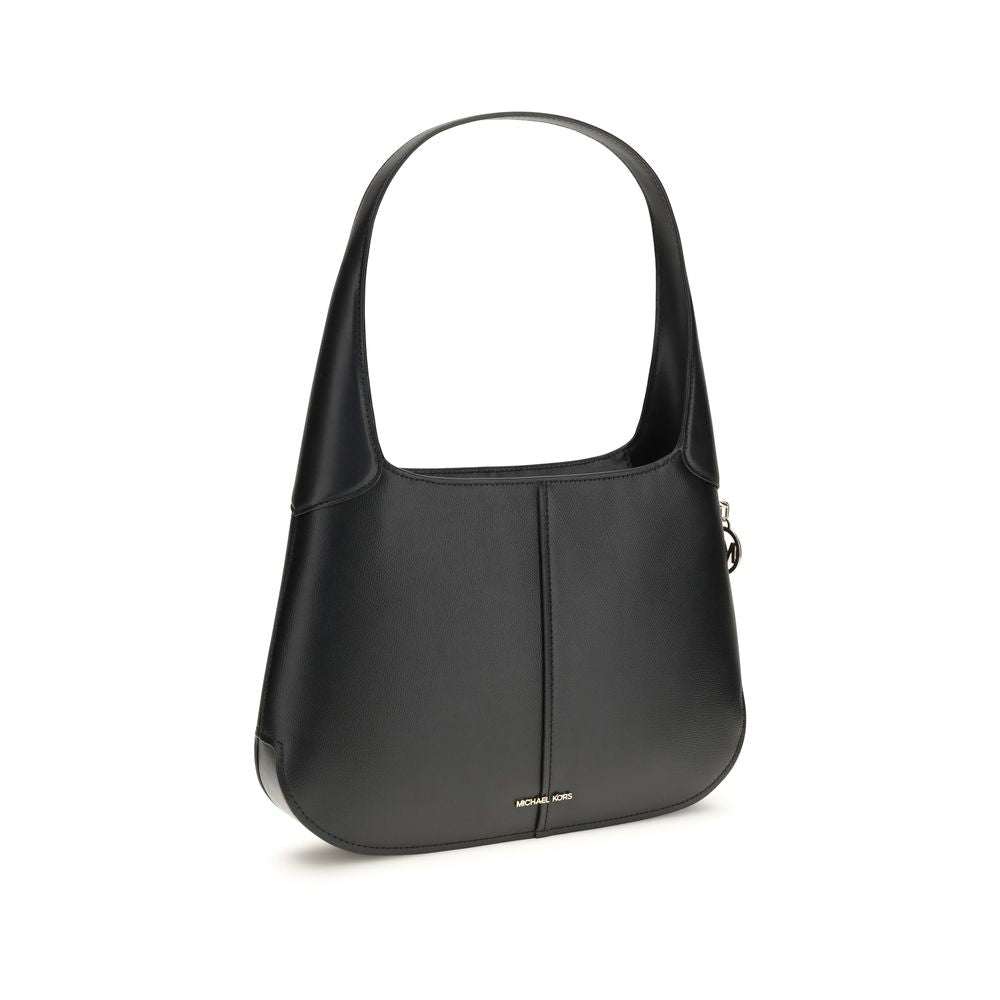 Black Calf Leather Bos Taurus Shoulder Bag - Élégance Sélective