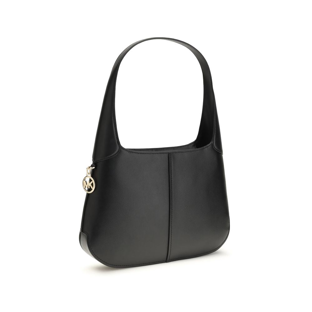 Black Calf Leather Bos Taurus Shoulder Bag - Élégance Sélective