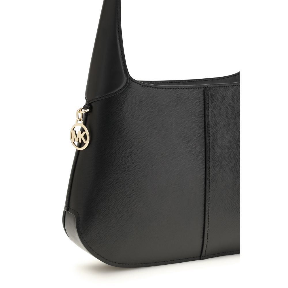 Black Calf Leather Bos Taurus Shoulder Bag - Élégance Sélective