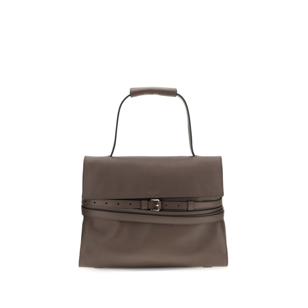 Brown Calf Leather Bos Taurus Handbag - Élégance Sélective