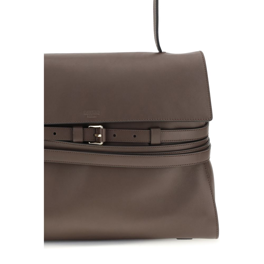 Brown Calf Leather Bos Taurus Handbag - Élégance Sélective