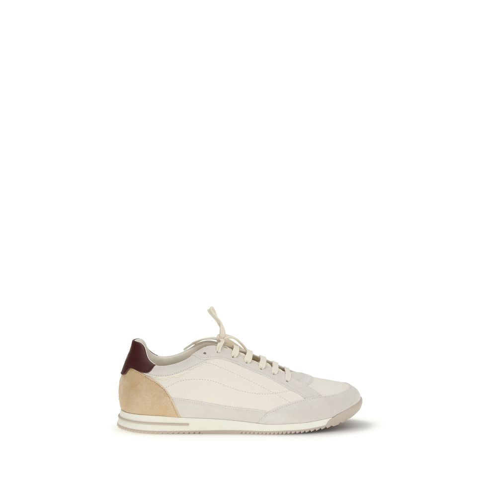 Beige Calf Leather Bos Taurus Sneakers - Élégance Sélective