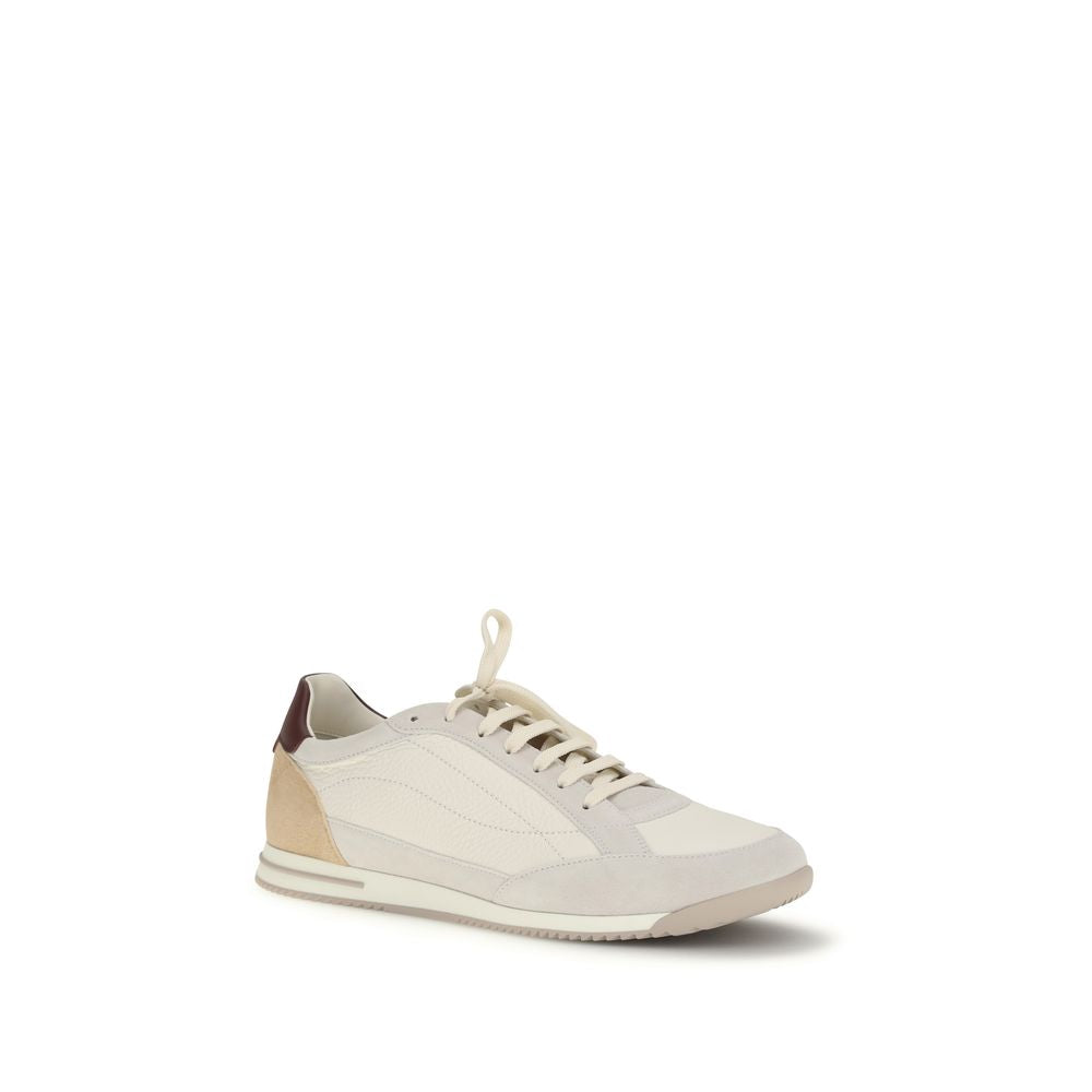 Beige Calf Leather Bos Taurus Sneakers - Élégance Sélective